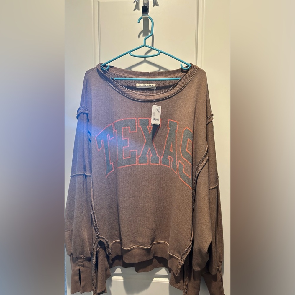 Free People Brown Texas Long Sleeve Top